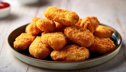 Spicy fried crispy chicken nuggets