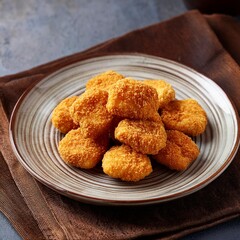 Spicy fried crispy chicken nuggets