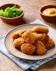 Spicy fried crispy chicken nuggets