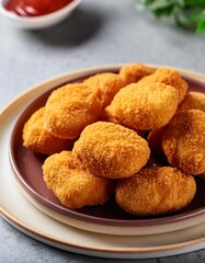 Spicy fried crispy chicken nuggets