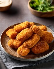 Spicy fried crispy chicken nuggets 