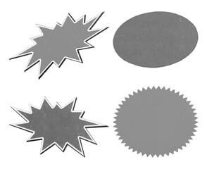 Price vintage label, cutout from vintage magazine, coupon, discount, offer, blank design, postage stamps, mail and letters, png isolated on transparent background	