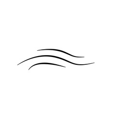 Hand drawn doodle wind motion, air blow, swirl elements. Sketch drawn air blow motion, smoke flow art, abstract line.