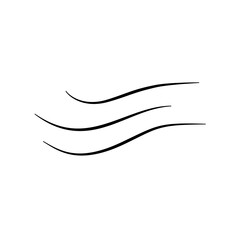 Hand drawn doodle wind motion, air blow, swirl elements. Sketch drawn air blow motion, smoke flow art, abstract line.