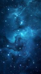 Immerse yourself in the stunning beauty of a starstudded cosmic scene with a captivating blue...