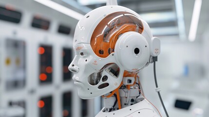 The Unveiling: A hyperrealistic portrait of an android's exposed mechanics, hinting at the complexities of AI sentience and the future of robotics. 