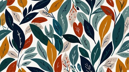 Abstract pattern suitable for printing. oil painting pattern in a small leave. Little leave. white background.