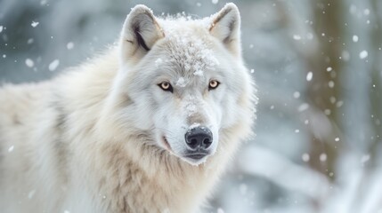 Obraz premium Arctic Wolf in Snowstorm