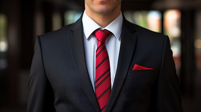 Black blazer white shirt red tie best sale