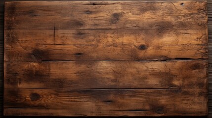 Naklejka premium Vintage wooden board featuring intricate grain patterns and aged imperfections, creating a moody atmosphere ideal for rustic themes.