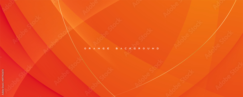 Poster Orange papercut abstract background dynamic design vector