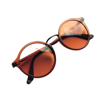 recommend clip art: round brown sunglasses isolate on white background