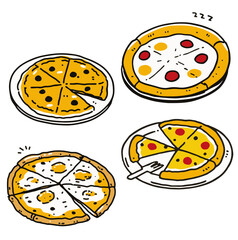 ピザのシンプルイラスト