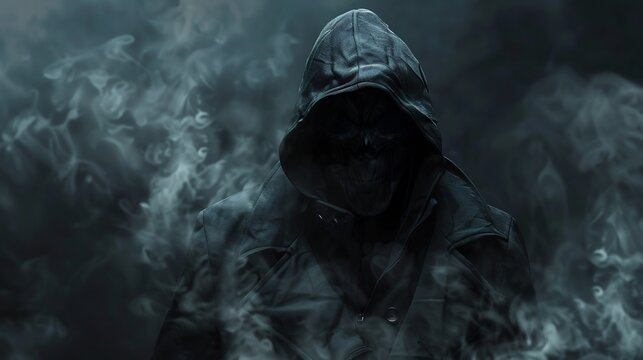 Portrait of boogeyman monster in coat