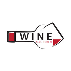 Wine logo with wine glasses and bottles.for night clubs,bars,cafe and wine shops.