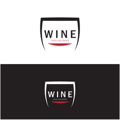 Wine logo with wine glasses and bottles.for night clubs,bars,cafe and wine shops.