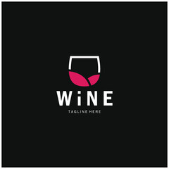 Wine logo with wine glasses and bottles.for night clubs,bars,cafe and wine shops.
