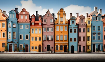 Colorful houses in the historic district of Gamla Stan, Stockholm, Sweden