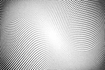 Wavy gradient halftone dots pattern texture background. Vector illustration
