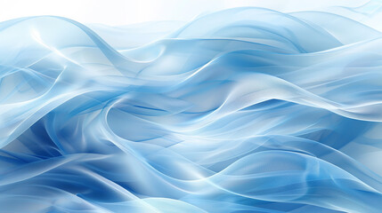 Abstract Blue and White Flowing Waves Pattern - Perfect for Modern Wall Art or Design Projects