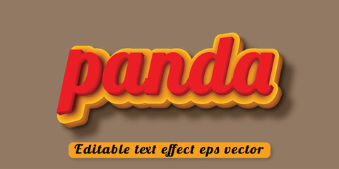 Panda red color editable 3d text effect eps vector © DESIGNSERVICE