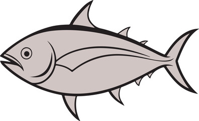 Tuna fish vector art with a white background