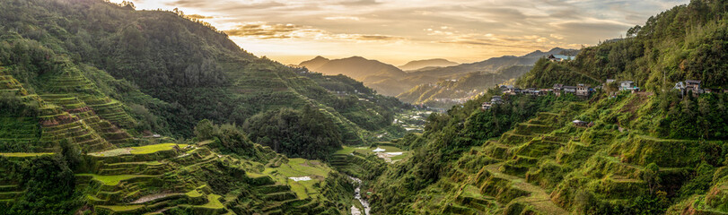 Panoramic view of the Banaue Rice Terraces valley
