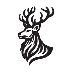 Deer logo icon vector illustration silhouette