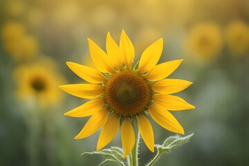 Fototapeta premium Maximilian sunflower flower bokeh background, Ai Generated