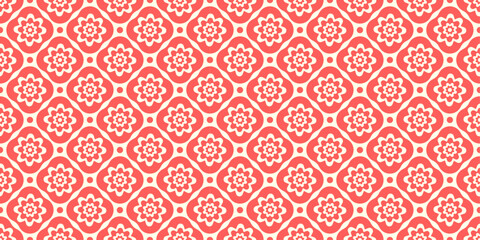 A red and white floral patterned fabric