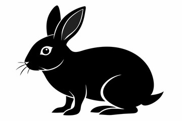 Rabbit silhouettes. Silhouette shadow illustration of a rabbit on white background. Vector illustration.