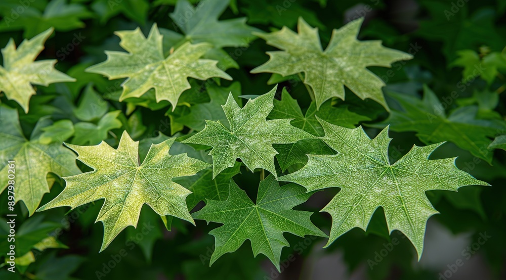 Canvas Prints green leaves of a maple