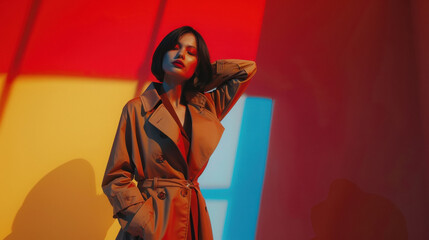 Fototapeta premium young beautiful woman posing on isolated background