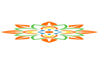 happy Diwali greetings. Rangoli decoration with Diya or lamp. vector illustration design. independence day republic day indian flag color rangoli, indian festival rangoli