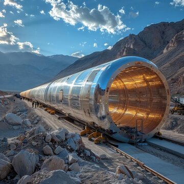 Hyperloop transportation system in action