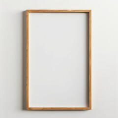 Obraz premium A wooden frame with a white background. The frame is empty and has no picture or decoration