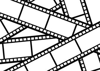 黒の重なり合う写真フィルム