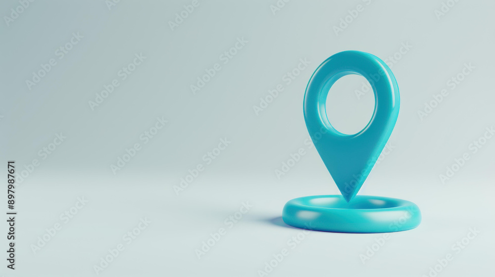 Poster 3d location flag icon on white backdrop, highlighting the importance of destination mapping and navi