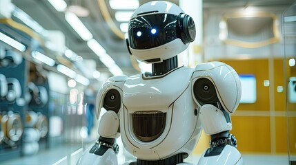 Fototapeta premium The use of robots in industries such as manufacturing and retail. It is changing the dynamics of the workforce and labor market.
