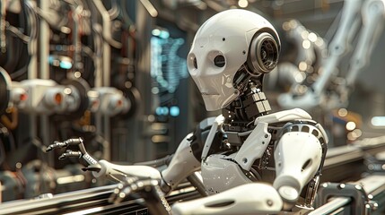 Fototapeta premium Robotics engineering has revolutionized manufacturing processes.