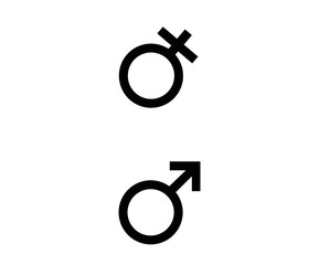 Male and female medically sign or symbol isolated on white background 