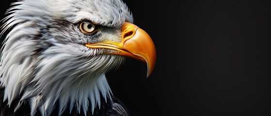 The majestic bald eagle displays its majestic stature