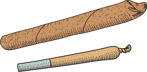 joint and blunt vintage hand drawn style