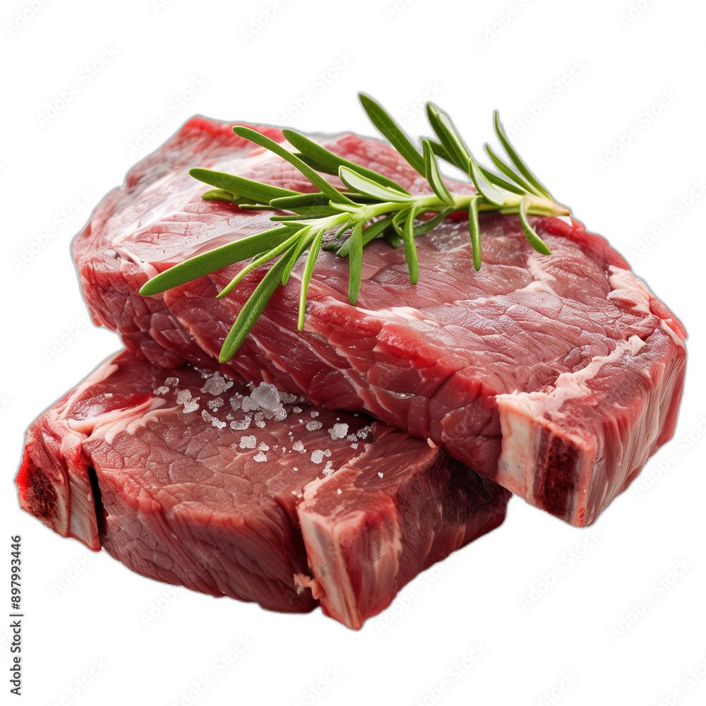 Aufkleber set of beef steaks isolated on transparent background for culinary design projects