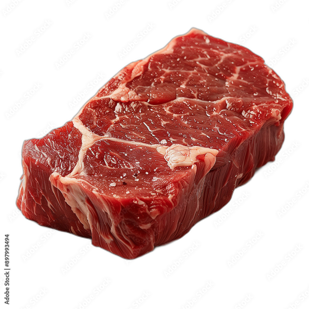 Aufkleber fresh raw meat on white background, realistic high definition 8k image with sharp depth of field