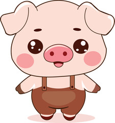vector image of a cute pig. Can be used for stickers, t-shirts