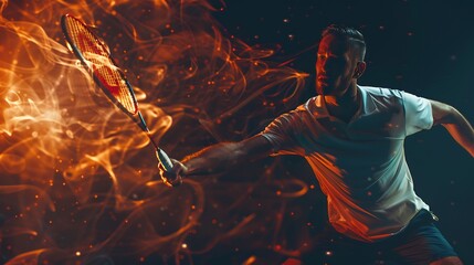 Young people playing badminton