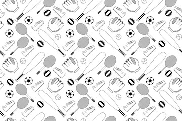 Seamless pattern doodle illustration of sport class properties. background print design pattern. print design, use it for wallpaper or banner