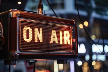 Text On air, live broadcast, delivering news, entertainment, events directly to viewers, capturing immediacy and excitement of live television with up to the minute coverage and dynamic programming