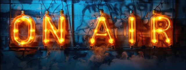 Text On air, live broadcast, delivering news, entertainment, events directly to viewers, capturing immediacy and excitement of live television with up to the minute coverage and dynamic programming